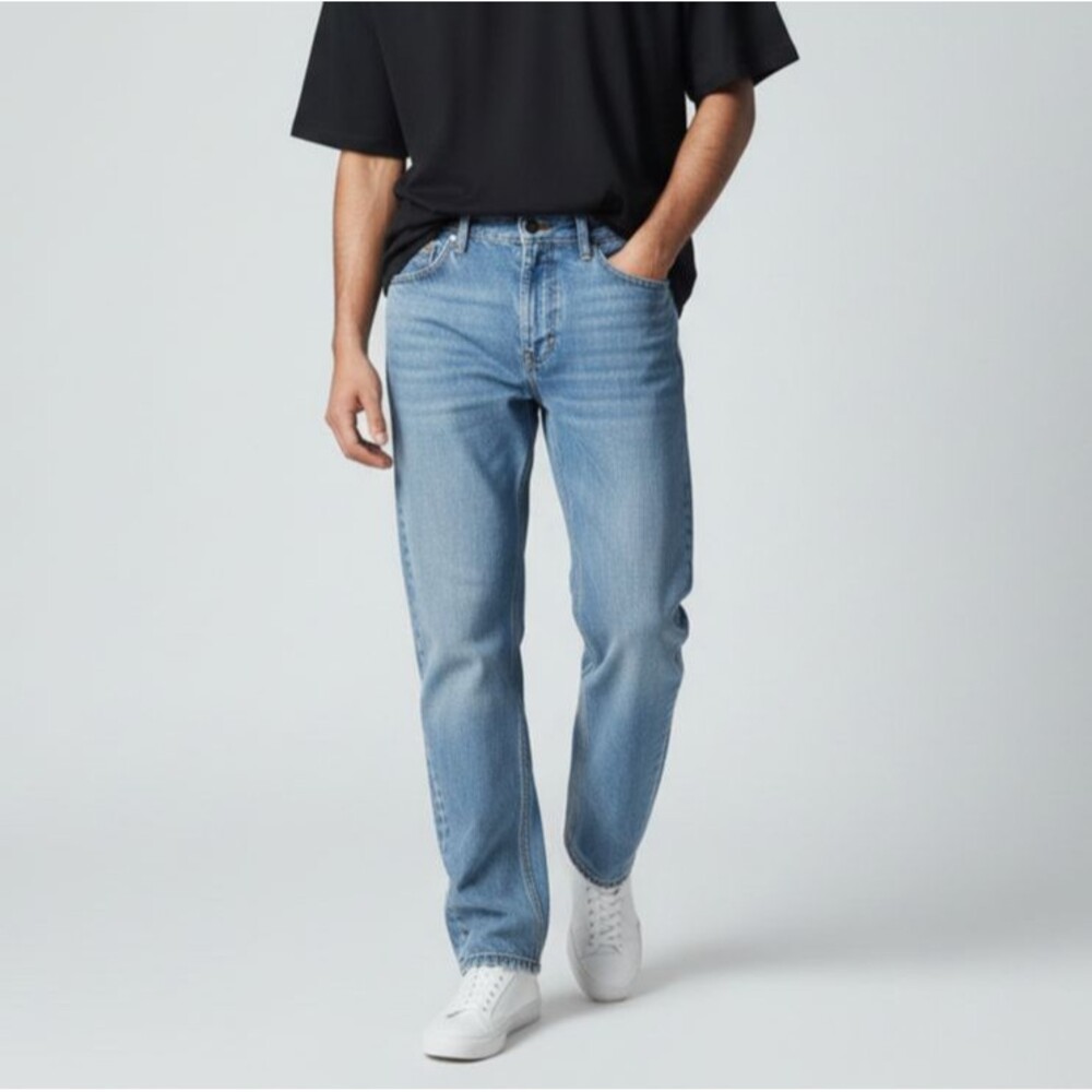 Wrangler Jeans Mens 34x29 Light Wash Straight Leg Denim Vintage Style